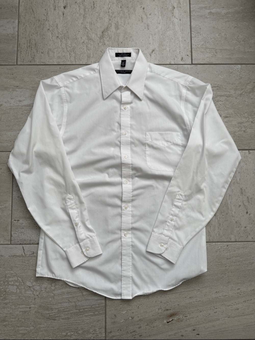 Geoffrey Beene White Men's Long-Sleeve Dress Shirt
